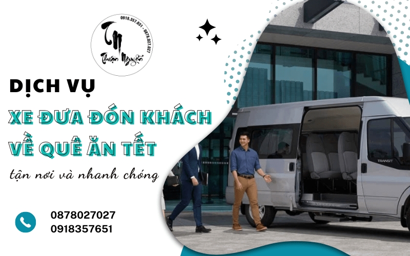 xe đưa đón khách về quê ăn Tết
