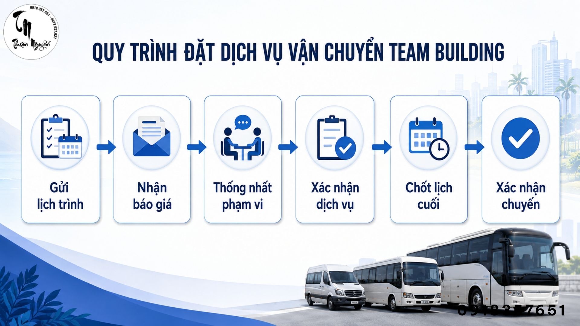 Lịch trình điều xe cho chương trình team building công ty