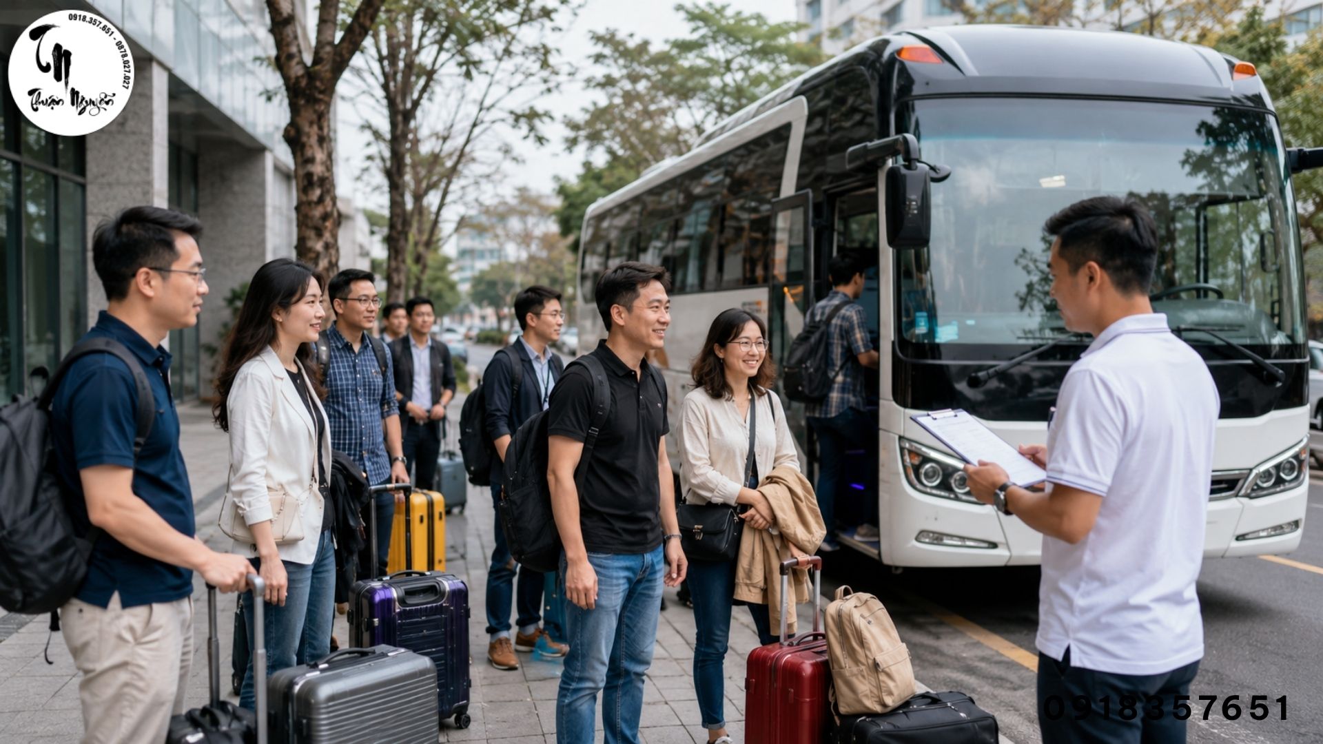 Xe đưa đón nhân viên công ty đi team building